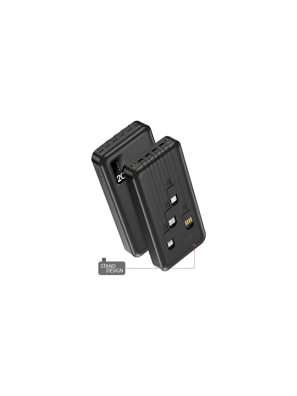  TX209 20-000 Mah Kablolu Dijital Göstergeli Powerbank  Taşınabilir Şarj Cihazı